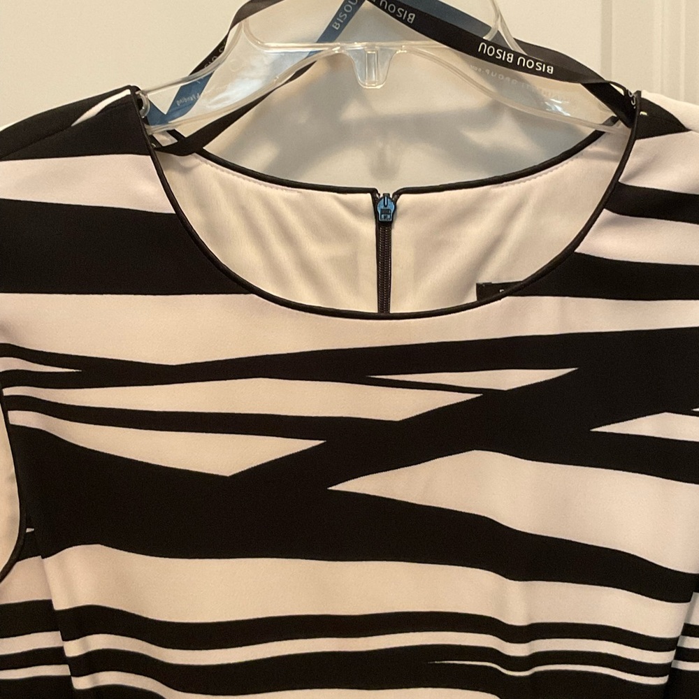 Bisou Bisou Black and White Patterned Dress